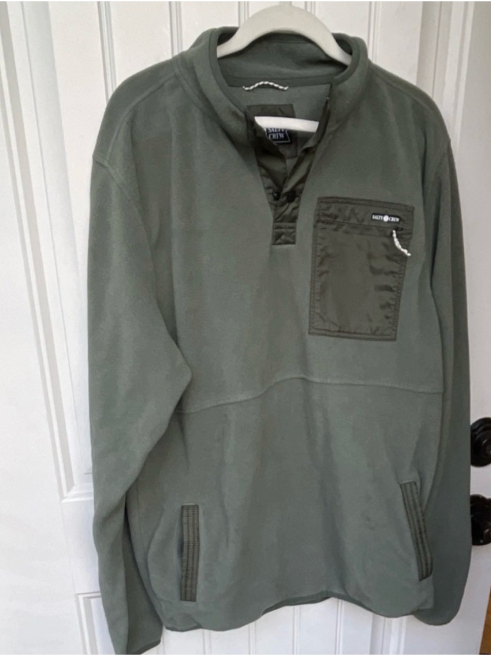 Salty crew edgewater men’s XL Olive Green Pullover Fleece